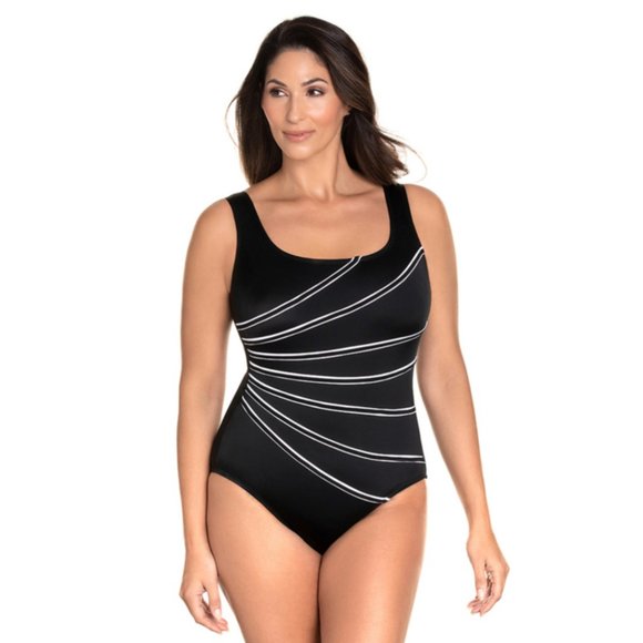 NWT Longitude Overlay Fan One Piece Swimsuit - Picture 1 of 4